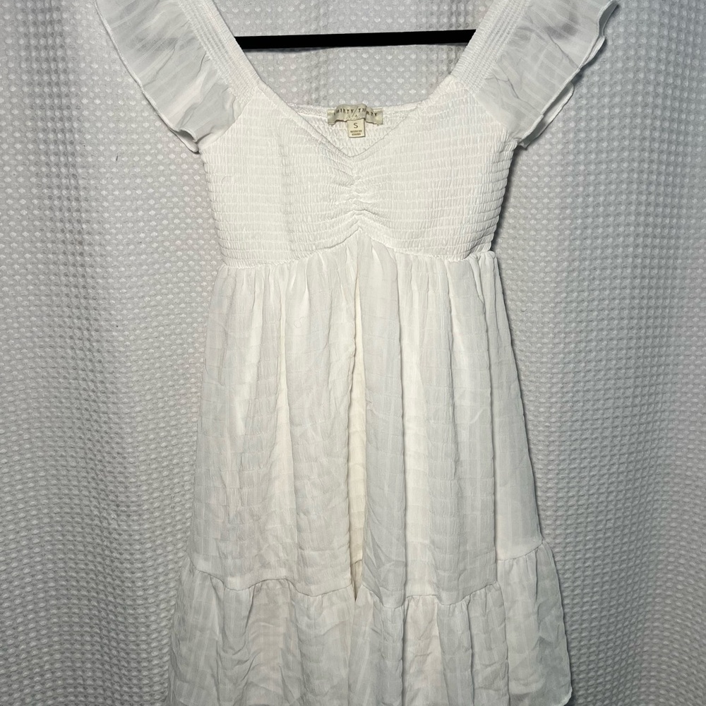 Elegant White Ruffled Dress